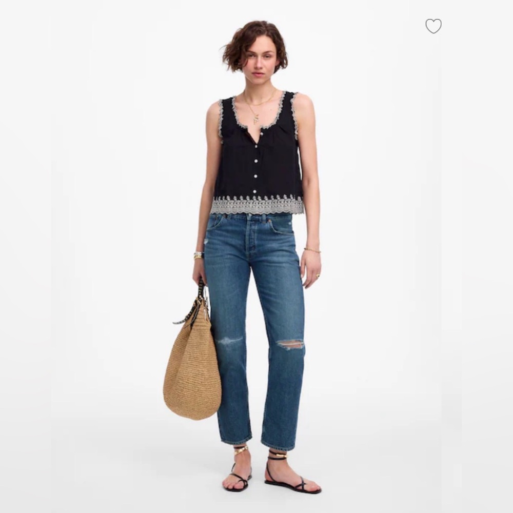 NWT The Dean Easy Straight Crop Jean in Labette Wash Size 31